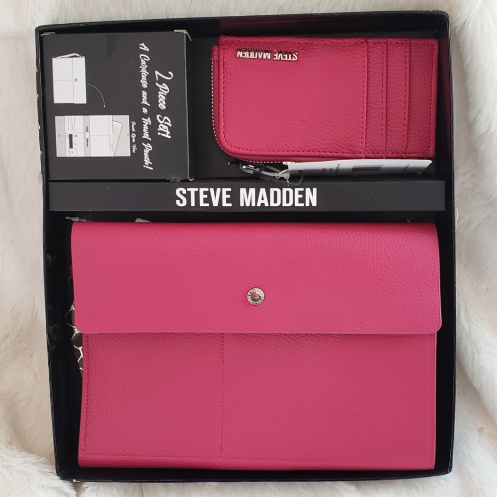 Steve Madden Card Case and Travel Pouch Gift Boxed Set NWT